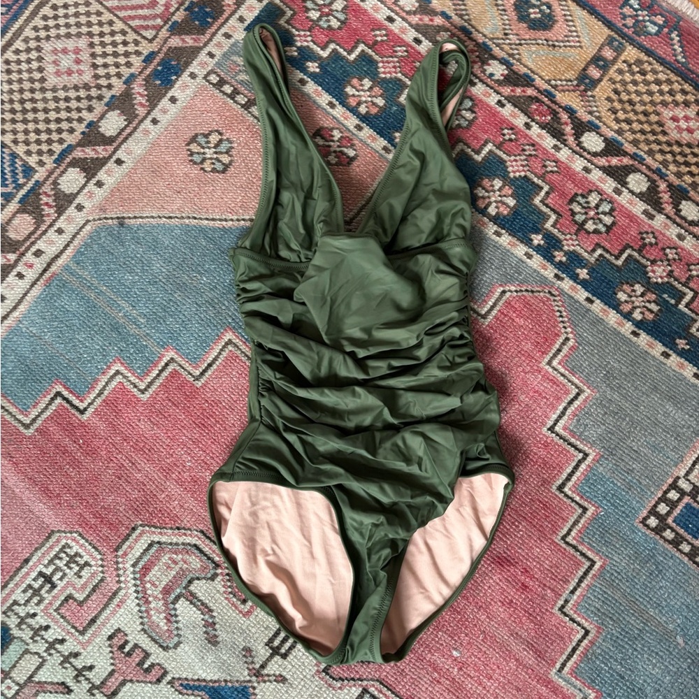 J. Crew Olive Green One Piece Swimsuit